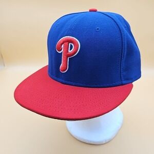 Philadelphia Phillies Hat Cap New Era Fitted Size 7 1/4 Retro Blue Red 5950 MLB